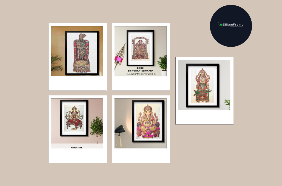 Tirupati Balaji Pure Silk Wall Decor – Elegant Kanjivaram Silk Artworks for Your Home Tirupati Balaji Pure Silk Wall Decor – Elegant Kanjivaram Silk Artworks for Your Home