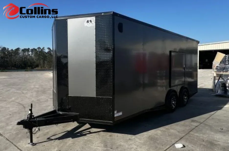 8.5 by 16 Titanium Silver Frost Trailer – Durable, High-Performance Enclosed Cargo Solutions 8.5 by 16 Titanium Silver Frost Trailer – Durable, High-Performance Enclosed Cargo Solutions